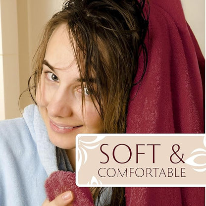 MAURA 6-Pack Premium Turkish Washcloth Set - Ultimate Luxury with Soft, Thick, Super Absorbent, and Oversized Cotton Face Towels - Ideal for a Hotel & Spa Quality Experience in Classic Burgundy