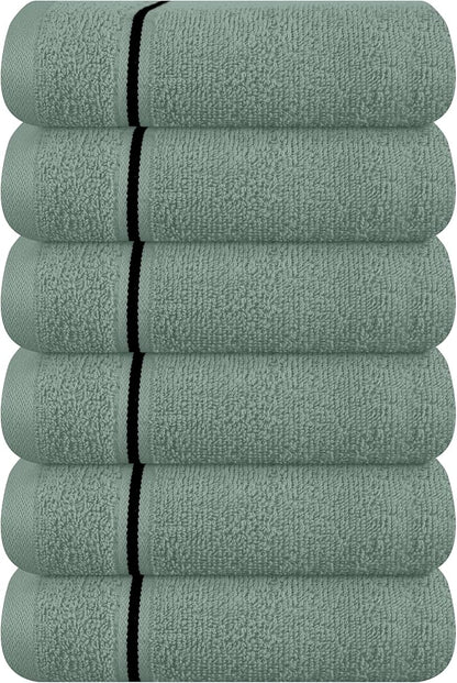 MyOwn Ultra Soft Cotton 6 -Piece Hand Towel Set 16x24 Inch, Ideal for use in Bathroom, Kitchen, Gym, Spa & General Cleaning, Compact & Lightweight Multi Purpose Hand Towels - Jade
