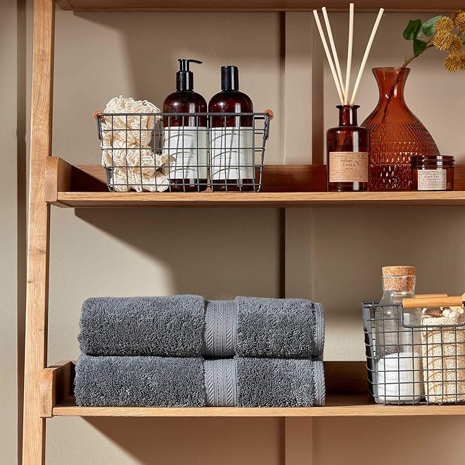Christy Renaissance 6 Piece Gray Towel Set | 100% Egyptian Cotton | Luxury Bathroom Towels | Soft and Super Absorbent | 675 GSM | 2 Bath Sheet 2 Hand 2 Face | Ash Gray
