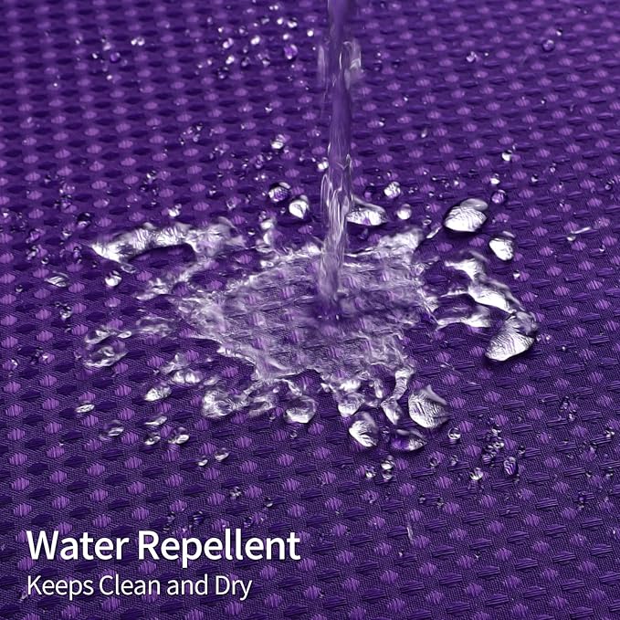 MitoVilla Purple Waffle Long Shower Curtain Liner Set 72 x 80, No Hooks Required 80 inch Long Fabric Cloth Shower Curtain Set with Cloth Snap-in Liner for Modern Hotel Bathroom Decor, Lavender