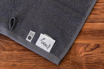 Milara Turkish Super-Plush Bathroom Hand Towels Set 2-Piece | Premium Cotton Hand Towels Set Absorbent, Durable with Hanging Loops | Anthracite (Dark Gray) Hand Towel, (16 x 30 Inches)