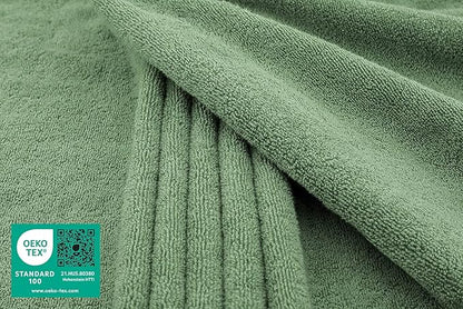 American Soft Linen Oversized Bath Sheet 40x80 Extra Large for Bathroom, 600 GSM 100% Cotton Turkish Jumbo Bathsheet Towels for Adults, Sage Green