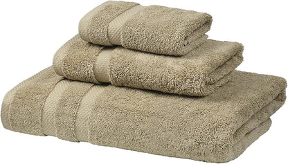 SOFE H&L | Olea Luxury Turkish Cotton Bath Towels Set of 3 : 1 Bath Towel, 1 Hand Towel, 1 Wash Cloths, Green |Thick, Premium, Soft, Durable, Absorbent - Hotel Quality Towel Sets for Bathroom