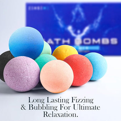 Bath Bombs for Men - Gift Set of 18 Scented Handmade Natural Bath Bombs of 2.5 oz w/Essential Oils, Unique Manly Scents, for Boyfriend, Husband, Father - 18 Pack
