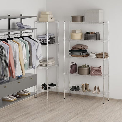 14" Deep x 42" Wide x 74" Height Wire Shelving Kit | 5-Tier | NSF Commercial Storage Rack Unit