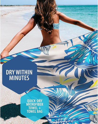 VENTURE 4TH Microfiber Beach Towel: Quick-Dry, Compact, Sand-Free, Absorbent, Sandproof and Lightweight - Perfect for Camping, Beach, and Roadtrips (Hibiscus Design | 35x78 inches)