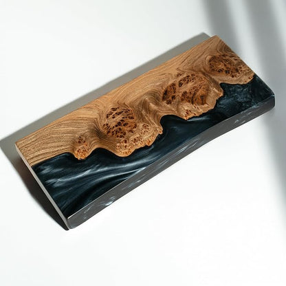 RWA Live Edge Floating Shelf – Unique Wood Floating Shelf for Wall Decor, Living Room, Bedroom, or Bathroom – Stylish Decorative Wall Shelves for Home & Office (Live Edge, Black - 12x6)