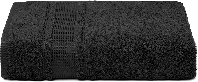 Melissa Linen, 2 Piece Hand Towel Set, 100% Turkish Cotton Face Hand Towels for Bathroom, 20 in x 35 in, Absorbent, Quick Dry, Durable and Soft, Spa and Hotel Quality, Jet Black