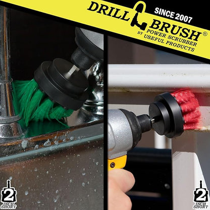 Kitchen Accessories - Pot Cleaner - Rice Cooker - Scrubber - Drill Brush - 2-inch Round Spin Brush Set - Grout Cleaner - Hard Water, Mineral, Calcium, Soap Scum - Rust Remover - Bird Bath - Cleaner