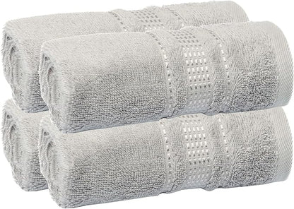 Melissa Linen, Fingertip Towels 4 Pack, 100% Turkish Cotton, Small Hand Towels for Body and Face, 12 x 18 in, Soft and Absorbent, Quick Dry, (Steel Gray Fingertip Hand Towels)