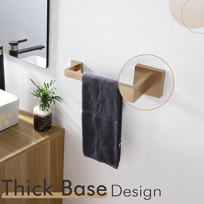 KOKOSIRI 16-Inch Towel Bar for Bathroom Wall Kitchen Towels Holder Wall Mount SUS304 Stainless Steel Towel Rack, Champagne Bronze B4003CPG-L16