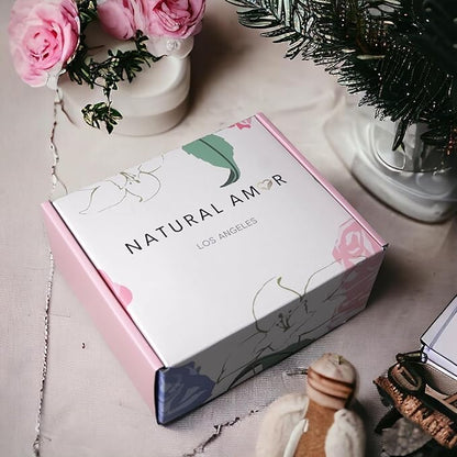 Natural Amor Lavender Spa Gifts for Women,7pcs Self Care Box Including Soap Bar, Candle, Bath Butter