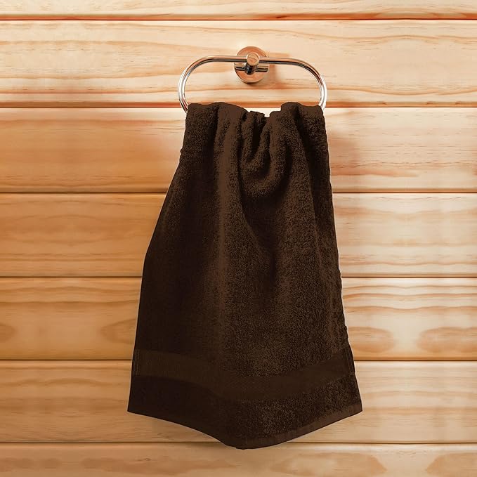 Utopia Towels, Salon Towel, Pack of 12, Not Bleach Proof, 16 by 27 Inches, Highly Absorbent Cotton Towels for Hand, Gym, Beauty, Spa, and Home Hair Care, Dark Brown