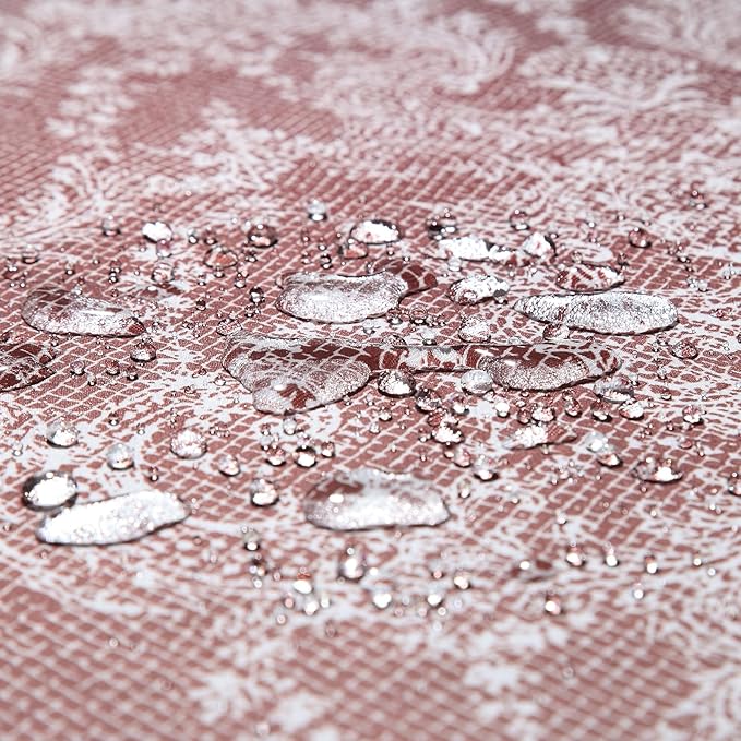 Chantilly Lace Shower Curtain - Heavyweight Polyester, Burgundy to White Ombre Design, 72" W x 72" H