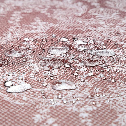 90 Inch Extra Long Shower Curtain - Chantilly Lace Design, Heavyweight Polyester, Burgundy to White Ombre, 72" W x 90" H