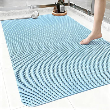 Extra Large Shower Mat: 47"x32" Non Slip Shower Mats for Inside Shower, PVC Anti Slip Shower Stall Mats No Odor, Trimmable Walk in Shower Mats for Elderly Kids
