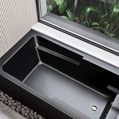 Voltaire 54 in. x 30 in. Acrylic Matte Black, Alcove, Integral, Right-Hand Drain, Apron Bathtub