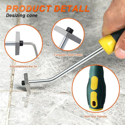 BDS-HOME 23 Pack Grout Removal Tool Kit, 2 Tile Grout Saws with 6 Extra Blades, 2 Hand Grout Saw with 5 Cleaning Sawtooth Blades, Hook Knife, for Bath Shower Floor Tile Grout Cleaning Caulk Remover