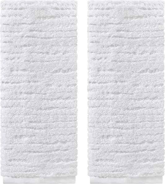SKL Home CloudSoft Cotton Luxury 2-Piece Hand Towel Set, White