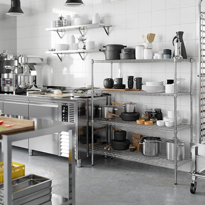 18" Deep x 54" Wide x 54" Height Wire Shelving Kit | 4-Tier | NSF Commercial Storage Rack Unit