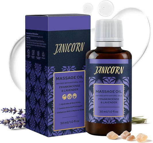 Frankincense & Lavender Aromatherapy Body & Massage Oil – Lightweight Hydration with a Warm Resinous-Floral Essential Oil Aroma for a Balanced Daily Use Experience, 1 fl oz / 30 ml