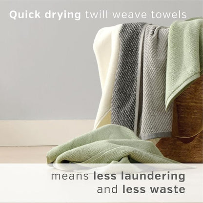 Wellbe 6-Piece Washcloth Set, Quick Dry, Absorbent, Soft, 13” x 13”, White