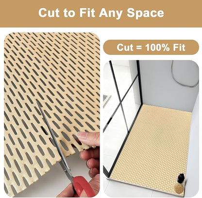 Square Shower Mat: 32"x32" Extra Large Non Slip Shower Mats for Inside Shower, Trimmable PVC Anti Slip Shower Stall Mats, Quick Dry Stand Up Shower Mat for Elderly, Kids