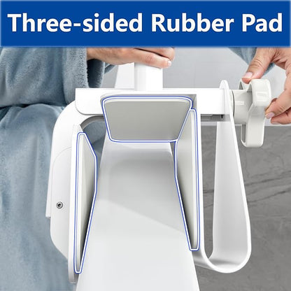Adjustable Bathtub Safety Rail: Shower Grab Bar Handle for Seniors, Elderly, Disabled, Fits 3.1 to 6.7 Inch Tub Walls, Bathroom Safety Bars with Non-Slip Grip, Supports 300 lbs