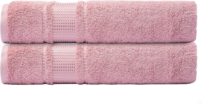 Melissa Linen, 2 Piece Hand Towel Set, 100% Turkish Cotton Face Hand Towels for Bathroom, 20 in x 35 in, Absorbent, Quick Dry, Durable and Soft, Spa and Hotel Quality, Light Pink