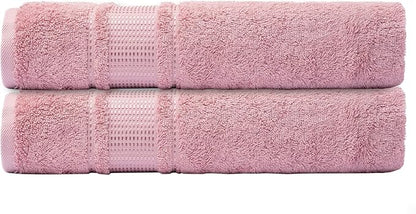 Melissa Linen, 2 Piece Hand Towel Set, 100% Turkish Cotton Face Hand Towels for Bathroom, 20 in x 35 in, Absorbent, Quick Dry, Durable and Soft, Spa and Hotel Quality, Light Pink