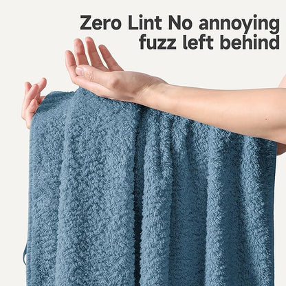 REDKISS Ultra-Plush Bath Towel Set - 900GSM Premium Thick Cotton for Bathroom & Spa, Super Absorbent Quick-Dry Bath Sheets with No Pilling (4-Piece Set for Adults, Luxury Hotel & Home Use)-Ink Blue