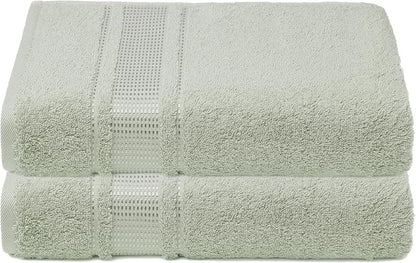 Melissa Linen, 2 Pack Bath Towels 100% Turkish Cotton Towels for Bathroom, Absorb Water, Quick Dry, Soft Shower Towel, 28 x 55 inches, Spa and Hotel Quality, Mint Green