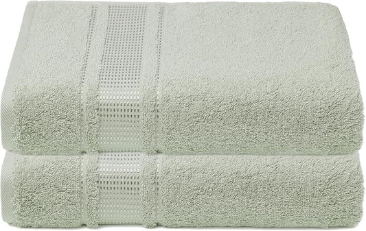 Melissa Linen, 2 Pack Bath Towels 100% Turkish Cotton Towels for Bathroom, Absorb Water, Quick Dry, Soft Shower Towel, 28 x 55 inches, Spa and Hotel Quality, Mint Green