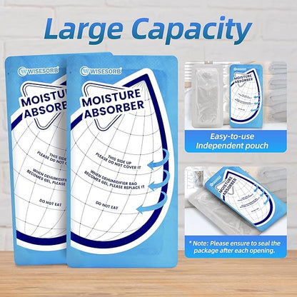 25 Gram 10 Packs Moisture Absorbers Packs, Leakproof Desiccant Dehumidifier Bags for Bathrooms, Basements, Rvs, Humidity Absorbers Packets for Closet