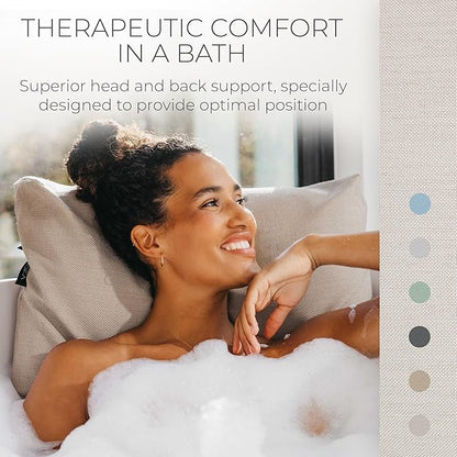 BADESOFA® Luxury Bath Pillow M - Lusciously Soft & Comfortable Tub Pillow for Bathtub - Washable & Quick-Drying Bath Back Pillow - Non-Slip Full Body Tub Pillow - Luxury Spa Cushion in Ivory Pearl