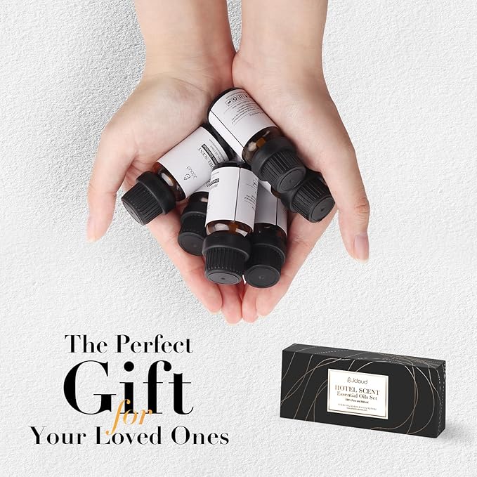 JCLOUD Hotel Diffuser Oils Set | Top 6 Luxury Hotel Inspired Essential Oils for Diffuser for Home, Pure Aromatherapy Diffuser Oil Gift Set, Home Luxury & Hotel Scents for Diffuser - 6x10mL