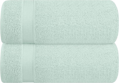 Belizzi Home Cotton 2 Pack Oversized Bath Sheet 35x70, Large Bath Sheet, Ultra Soft, Absorbent, Compact, Eco-Friendly, Recyclable, Quick Drying and Lightweight Towel - SEA Green