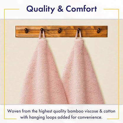 Ultra Soft & Plush Viscose from Bamboo Bath Sheets - 700 GSM Pack of 2 - Extra Large 70x35 in - Super Absorbent & Quick Drying (Blush Pink)