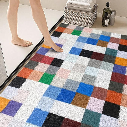 Shower Mat Non Slip - Quick Drying Anti Slip Shower Mats for Inside Shower, Soft PVC Loofah Foot Scrubber Mat, Extra Large Bath Mat for Shower, Tub, Bathroom, Floor, Kitchen, Home, Pool, Hotel