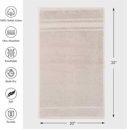 Melissa Linen, 2 Piece Hand Towel Set, 100% Turkish Cotton Face Hand Towels for Bathroom, 20 in x 35 in, Absorbent, Quick Dry, Durable and Soft, Spa and Hotel Quality, (Beige Hand Towels)
