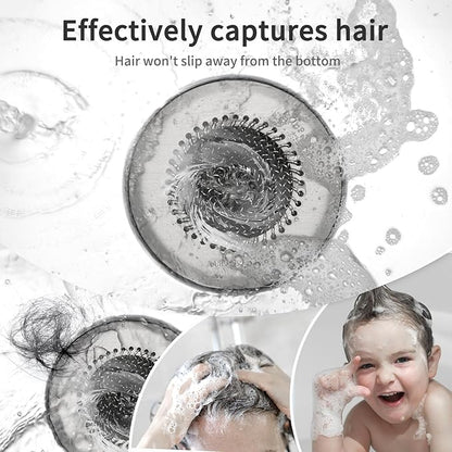 Shower Drain Hair Catcher, Fast Drainage Bathtub Drain Hair Catcher, Easy Clean Hair Catcher Shower Drain, Upgraded 304 Stainless Steel Shower Drain Cover for Bath Regular & Pop-up Drain (Light Gray)
