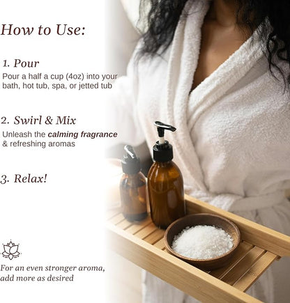 Relax Spa & Bath, Epsom & Dead Sea Salts, Aromatherapy Bath Salts for Hot Tub, Bath, or Spa, Infused with Magnesium, White Musk Vanilla Jasmine