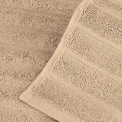 Classic Turkish Towels CTT Luxury 6 Piece Towel Set, 100% Turkish Cotton, Quick Drying, Highly Absorbent & Comfy, Includes 2 Bath Towels, 2 Hand Towels & 2 Washcloths | (Almond Beige)
