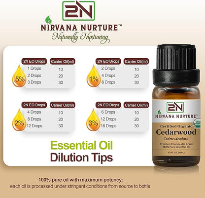 Cedarwood Essential Oil USDA Certified Organic, 100% Pure Natural Premium Grade, Undiluted