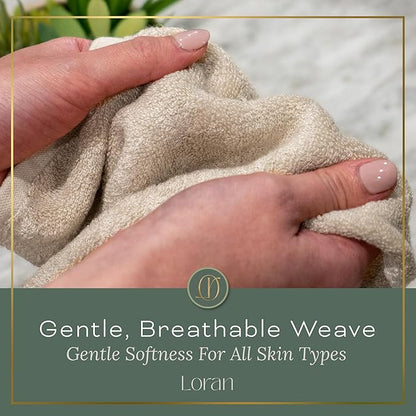 Vanilla Extra Large Washcloths Set of 6 Soft Body Cloths 13” x 13” 70% Viscose Derived from Bamboo, 30% Cotton Spa-Like Feel Silky for Skin Cleansing