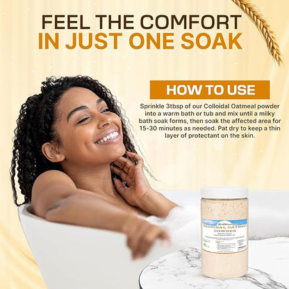 Dirty Treasures Colloidal Oatmeal Bath | Eczema & Itchy Skin Relief | Baby-Safe, 100% Natural, Fragrance-Free | 1 lb (16oz)