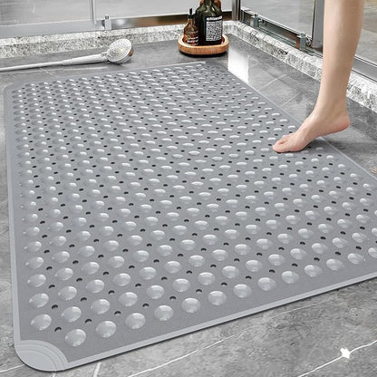 Yolife Extra Large Shower Mat, 34.3" L x 23.3" W TPE Anti Slip Stand Up Shower Mat with Drain Holes and Suction Cups, Large Size Mat More Suitable for Shower Stall, No Odor, Heavy Mat