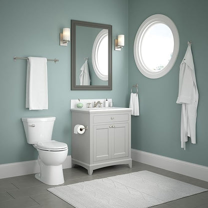 Franklin Brass Calloway 4-Piece Bathroom Set Satin Nickel 18" + 6" Towel Rack, Toilet Paper Holder, Hand Towel Holder, Hook | 4-Piece Bath Hardware Accessories Set CLWY64-SN