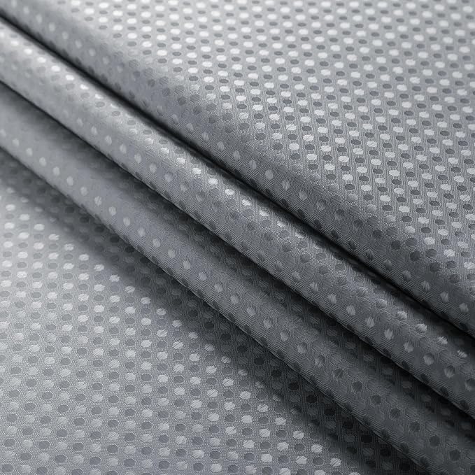 Gibelle Long Shower Curtain 72 x 78, Tall Grey Ombre Shower Curtain for Bathroom, Waffle Weave Fabric Shower Curtain Set with Hooks, Water Repellent, Machine Washable