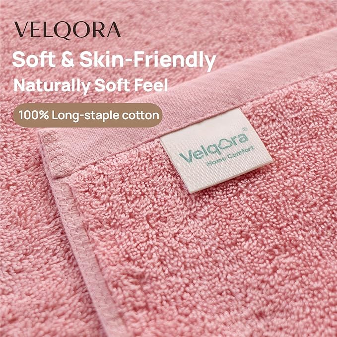 Cotton Bath Towel – Large 30x60 Inches, Soft, Thick & Absorbent Towel for Bathroom, Spa, or Home Use (Pink, 2 Pack – 30"x60")